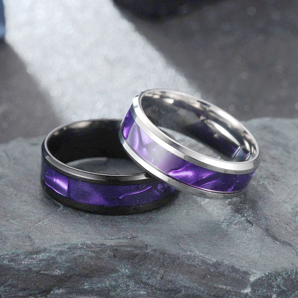 Herren Ring mit glänzendem Design und einzigartiger, farbiger Innenverzierung Shop Nory