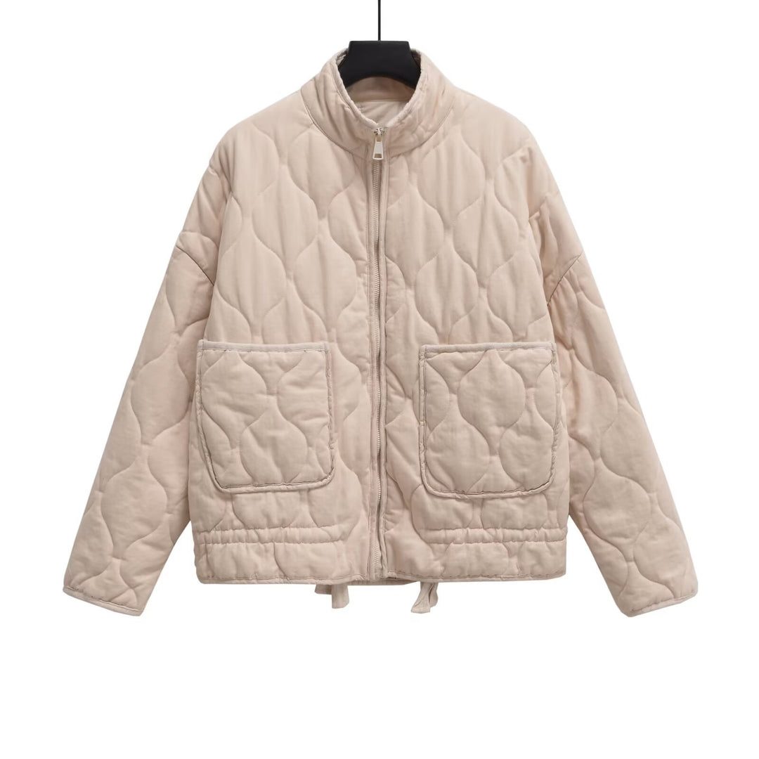 Damen Steppjacke mit Stehkragen, Kissensteppung und Tunnelzug Shop Nory