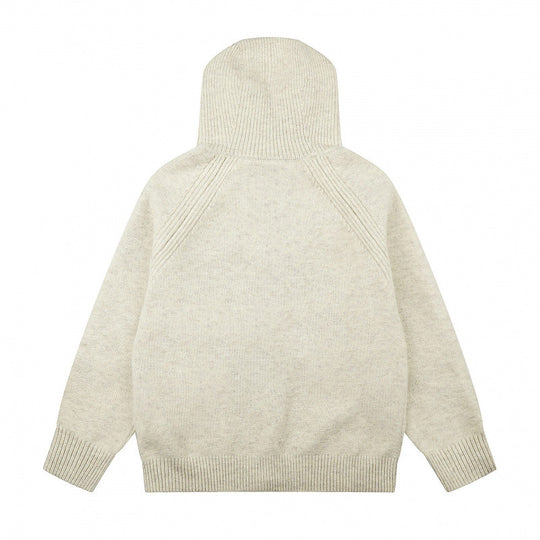 Unisex Weitgeschnittener Kapuzenstrickcardigan mit durchgehendem Reißverschluss und Raglanärmeln Shop Nory