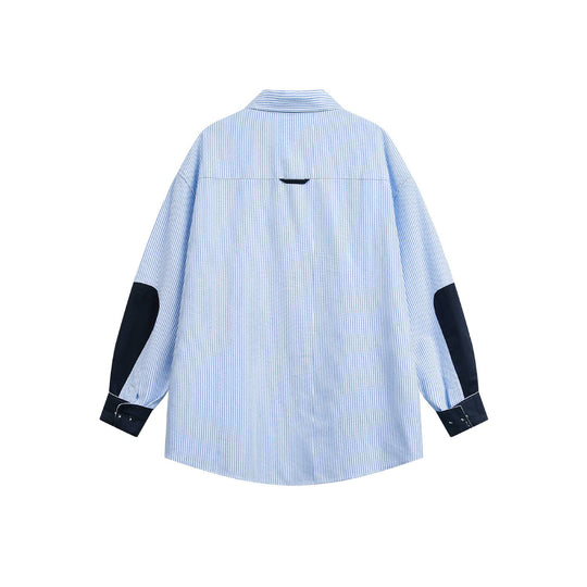 Unisex Weites Streifen-Hemd im Hemdjackenstil mit Kontrastdetails Shop Nory