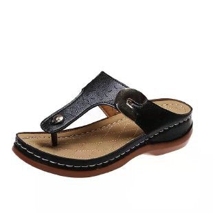 Damen Komfortable Zehentrenner-Sandalen mit anatomischem Fußbett und modischem Riemendesign