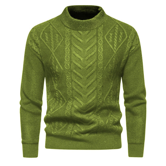 Herren Strukturierter Mockneck-Strickpullover mit Zopf- und Chevron-Muster Shop Nory