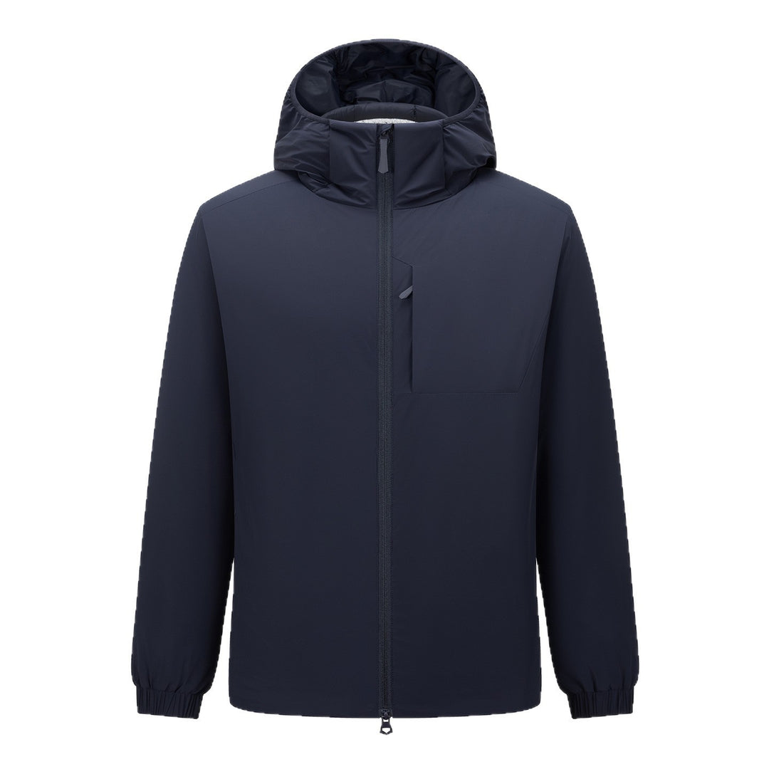 Herren Leichte wasserdichte Softshell-Regenjacke mit Kapuze und versteckter Brusttasche Shop Nory