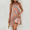 Damen Sommerkleid mit schmeichelndem Schnitt und modischen Streifendesign