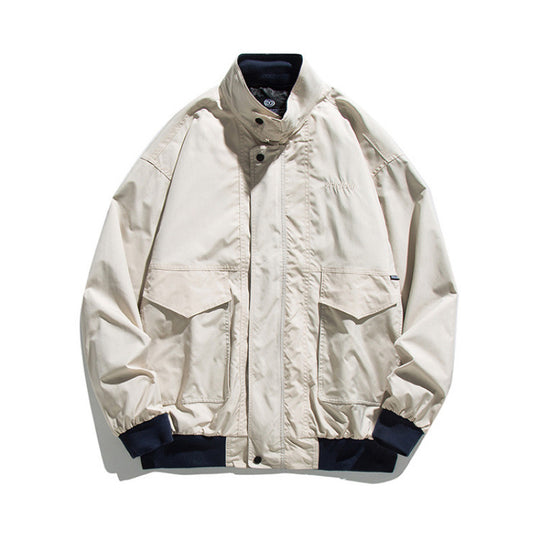 Herren Boxy-Bomberjacke im Utility-Stil mit hohem Stehkragen und aufgesetzten Klappen Shop Nory