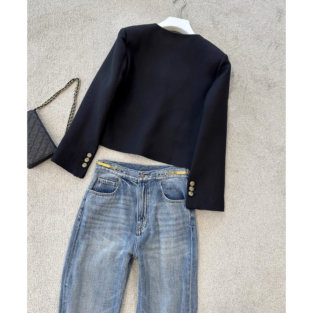 Damen Elegante Blazerjacke mit hohem Kragen Shop Nory