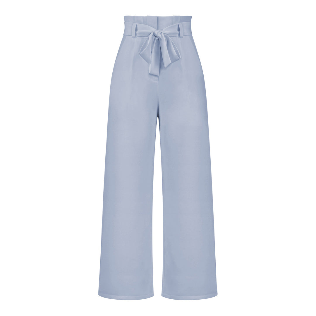 Damen hochtaillierte Paperbag-Hose mit weitem Bein und Taillengürtel Shop Nory
