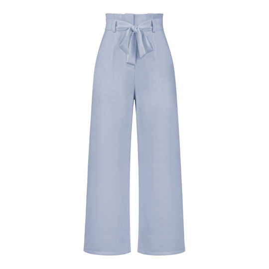Damen hochtaillierte Paperbag-Hose mit weitem Bein und Taillengürtel Shop Nory