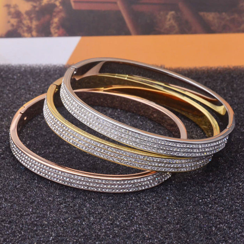 Damen Kristallbesetztes Gold Armband Shop Nory