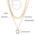 Damen mehrlagige Halskette mit funkelndem Anhänger aus hochglanzpoliertem Edelstahl und goldplattiertem Design Shop Nory