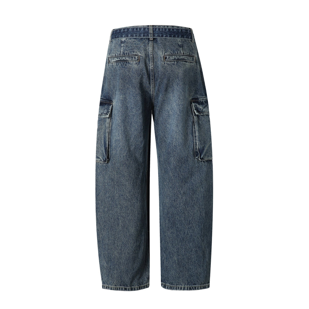 Damen Hochtaillierte Cargo-Jeans mit Gürtel, locker geschnitten und Used‑Optik Shop Nory