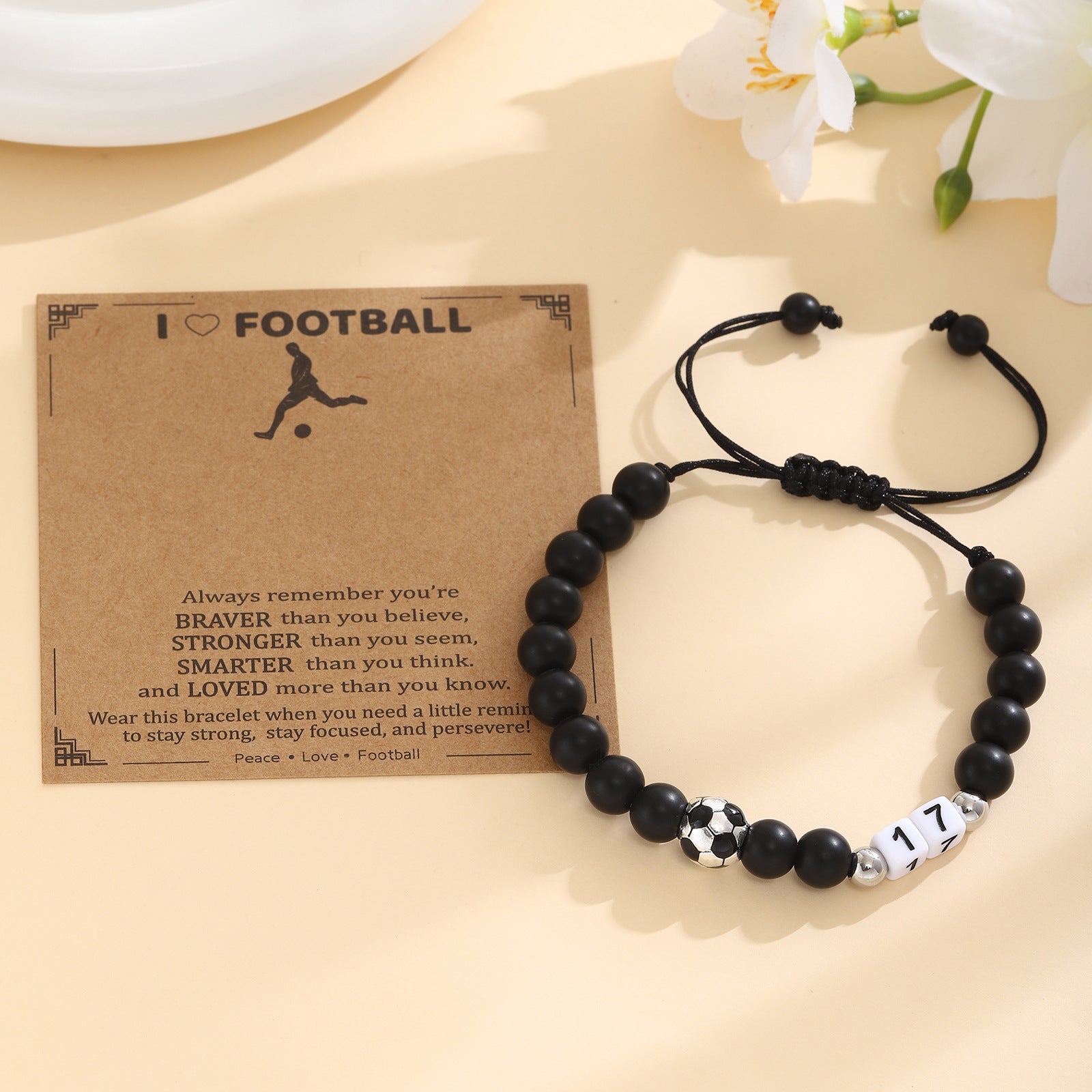 Damen Motivationsarmband mit Fußballdesign Shop Nory