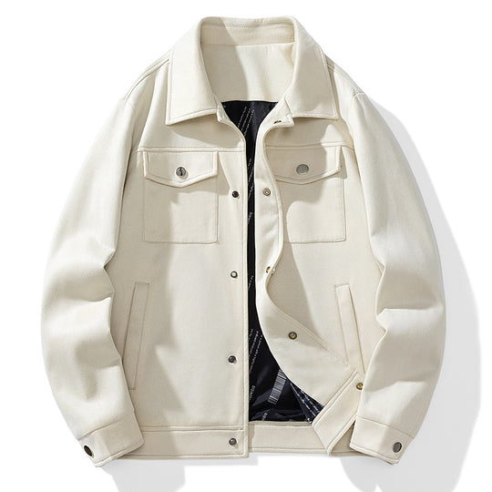 Herren Wildlederoptik Truckerjacke mit gesteppter Innenfütterung und Pattentaschen Shop Nory