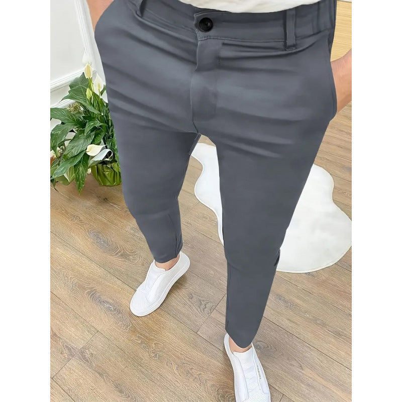Herren Slim Fit Stoffhose mit Stretch