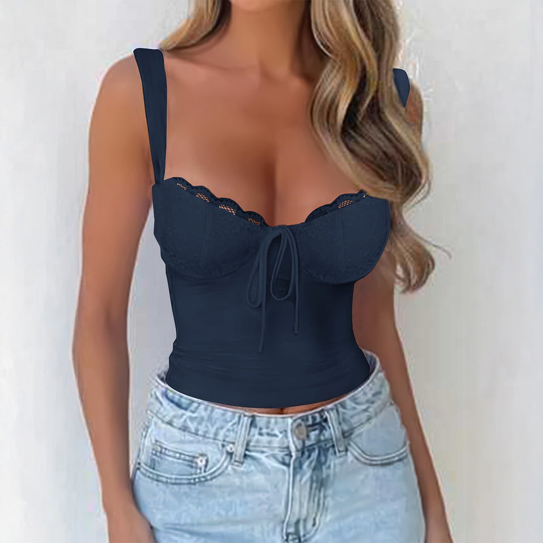 Damen Spitzen Trägertop mit raffiniertem Knoten-Design