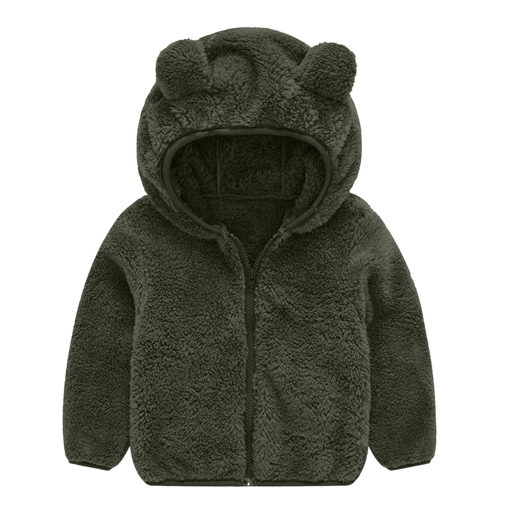 Damen Fleecejacke mit niedlichem Bärenohren-Design