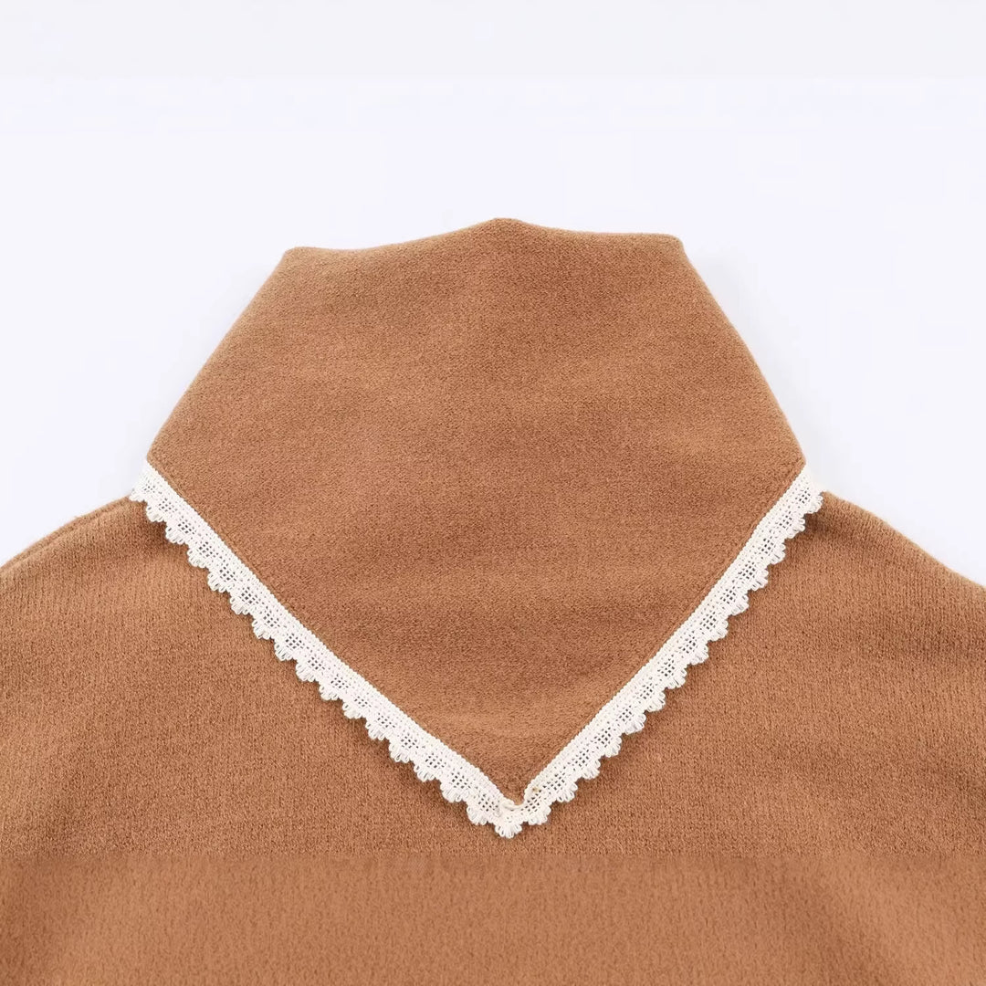 Damen Kuscheliger Oversize-Pullover mit Spitzeneinfassung Shop Nory