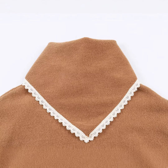 Damen Kuscheliger Oversize-Pullover mit Spitzeneinfassung Shop Nory