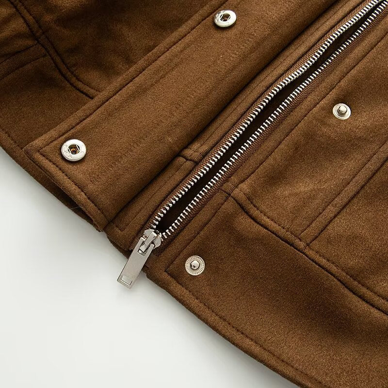 Damen Cropped Wollmix-Fieldjacke mit Stehkragen, verdecktem Verschluss und großen Pattentaschen Shop Nory