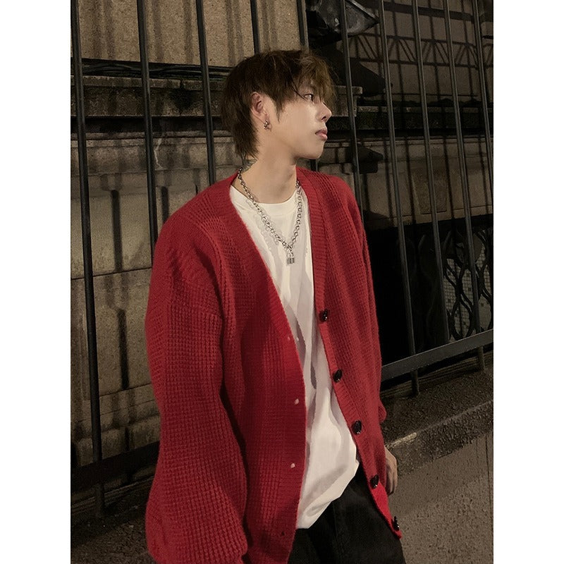 Herren Klassische Strickjacke mit Knopfleiste Shop Nory