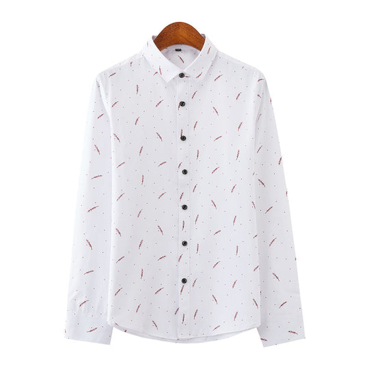 Herren Slim-Fit Business-Hemd mit feinem botanischem Print und Kentkragen Shop Nory