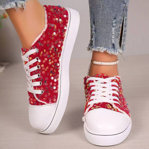 Damen Glitzernde Sneaker mit modischen Pailletten und lässigem Design