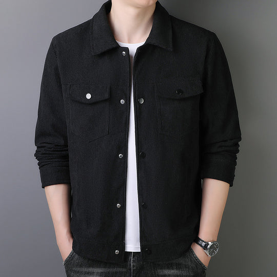 Herren Cordjacke im Truckerstil mit Druckknopfleiste Shop Nory