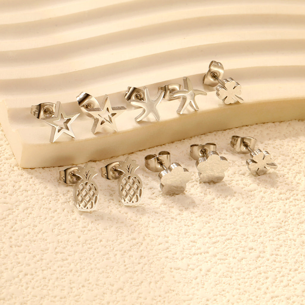 Damen hypoallergene Edelstahl Ohrstecker Set Shop Nory