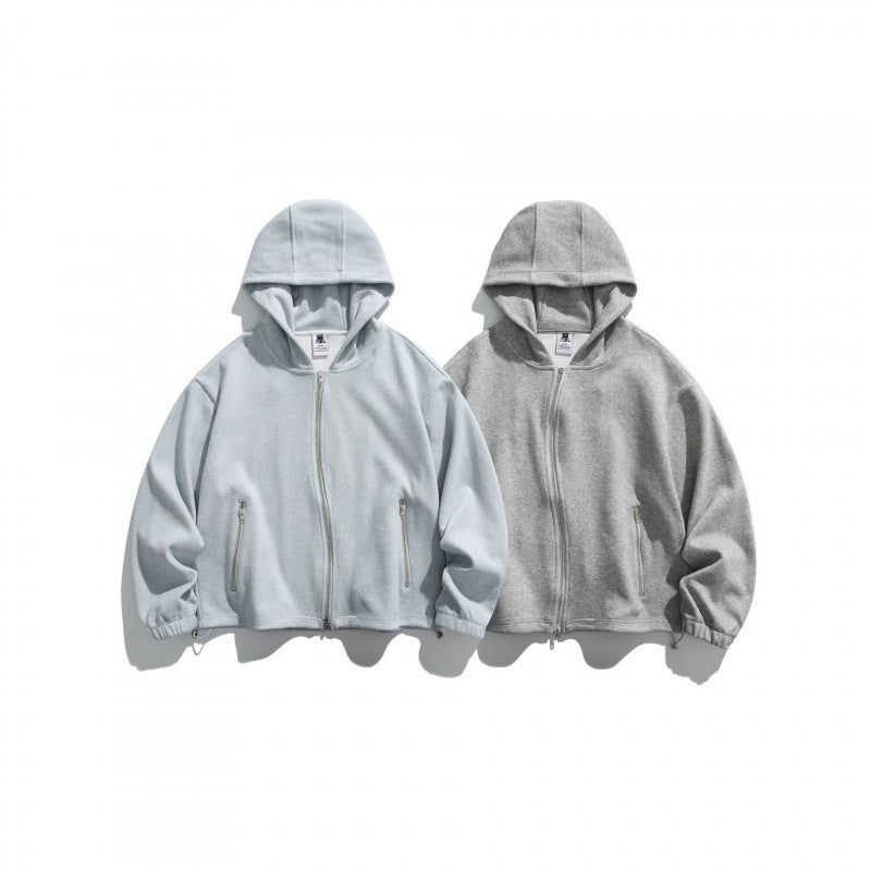 Unisex Oversize-Fleece-Zipjacke mit Kapuze, Zwei-Wege-Reißverschluss und verstellbarem Saum Shop Nory