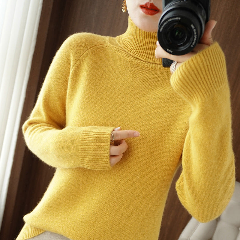 Damen Rollkragenpullover aus weichem Wollmix mit verlängerten Bündchen Shop Nory