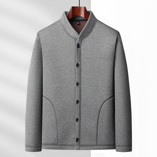 Herren Casual-Stehkragenjacke mit weicher Fleece-Innenseite und verdeckten Nahttaschen Shop Nory