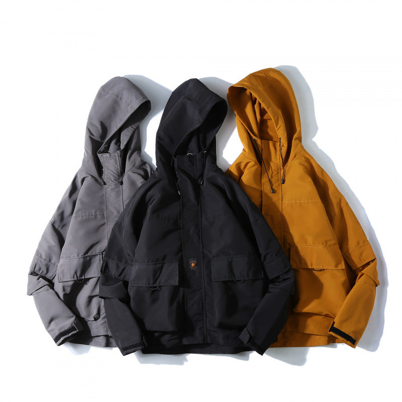 Unisex Weitgeschnittene Utility-Softshelljacke mit Kapuze und Mehrfach-Taschen Shop Nory
