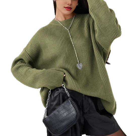 Damen Gemusterter Oversized Pullover