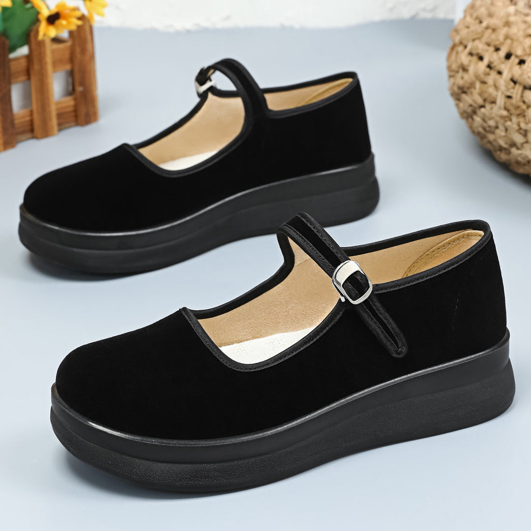 Damen nan Mary-Jane Plateau-Slipper mit verstellbarem Riemen und orthopädischer Komfortsohle Shop Nory