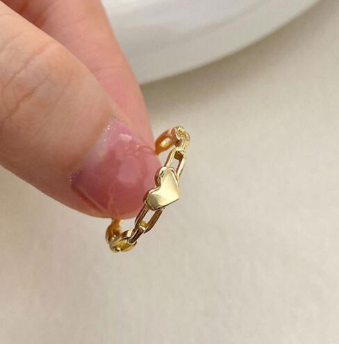 Damen Offener Ring im modernen Herzdesign Shop Nory