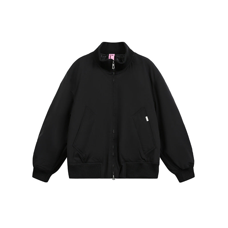 Unisex Boxy Bomberjacke im Oversize-Stil mit Rippbündchen und Zwei-Wege-Reißverschluss Shop Nory