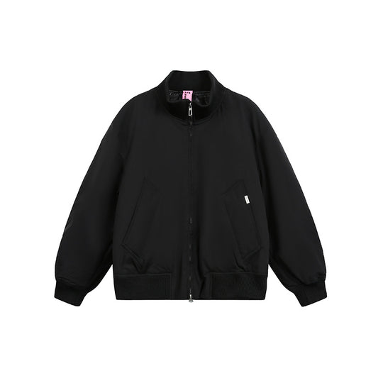 Unisex Boxy Bomberjacke im Oversize-Stil mit Rippbündchen und Zwei-Wege-Reißverschluss Shop Nory