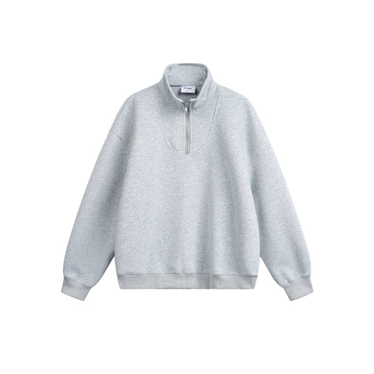 Damen Oversize Sweatshirt mit halbem Reißverschluss und Stehkragen Shop Nory
