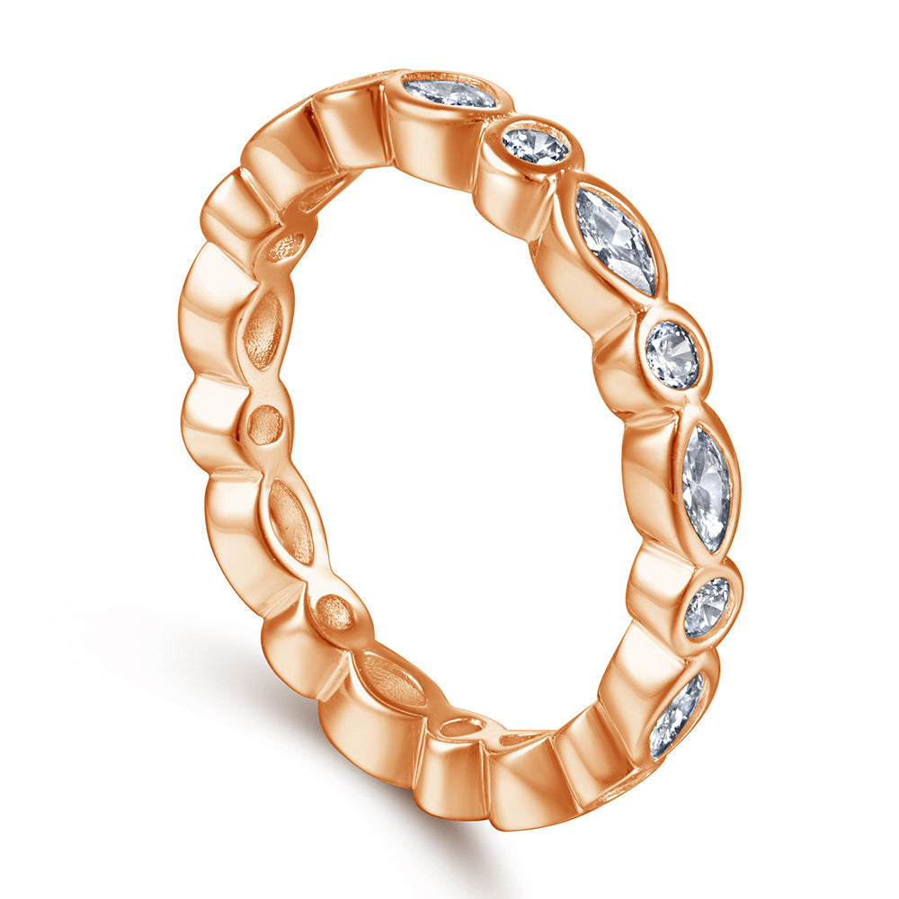Damen Eternity Ring mit funkelnden Zirkonia-Steinen Shop Nory