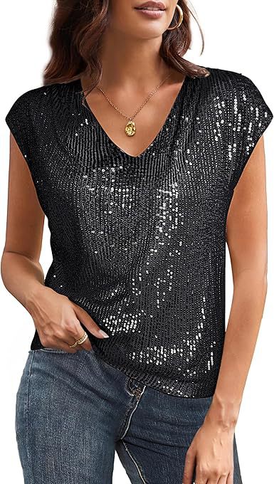 Damen Glamouröses Paillettenshirt