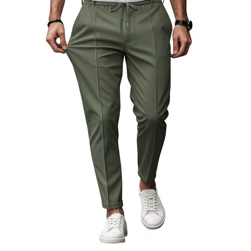 Herren elegante Freizeit-Hose mit elastischem Bund und seitlichen Eingrifftaschen
