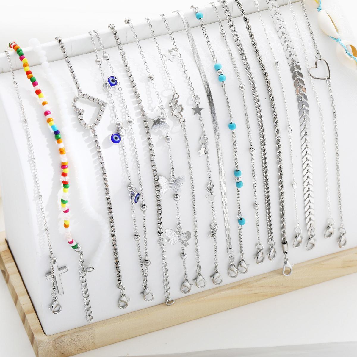 Damen Fußkettchen-Set mit eleganten Anhängern und kreativen Designs Shop Nory