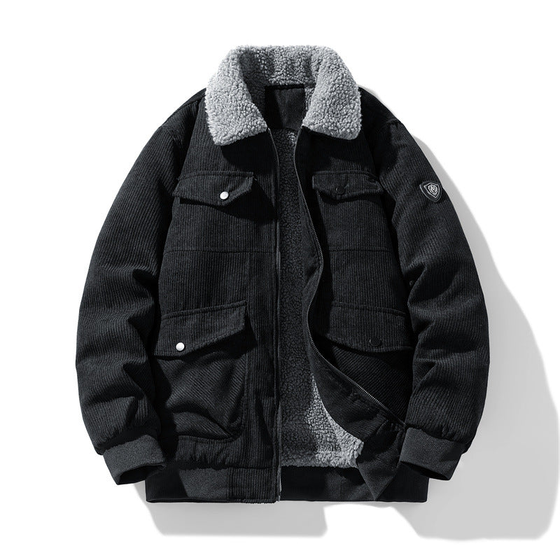 Herren Cord-Fieldjacke mit Teddyfutter, gesteppter Isolierung und Multifachtaschen Shop Nory