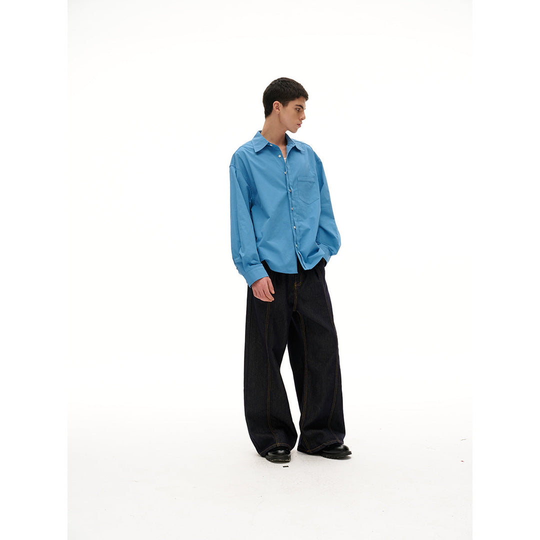 Damen Oversize‑Hemdbluse mit Brusttasche und verdeckter Knopfleiste Shop Nory