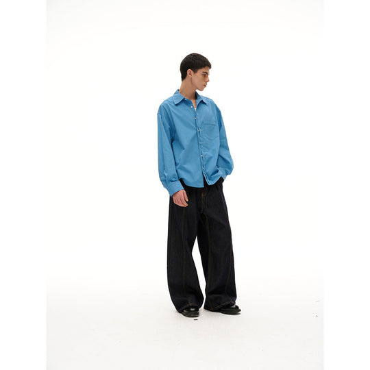 Damen Oversize‑Hemdbluse mit Brusttasche und verdeckter Knopfleiste Shop Nory