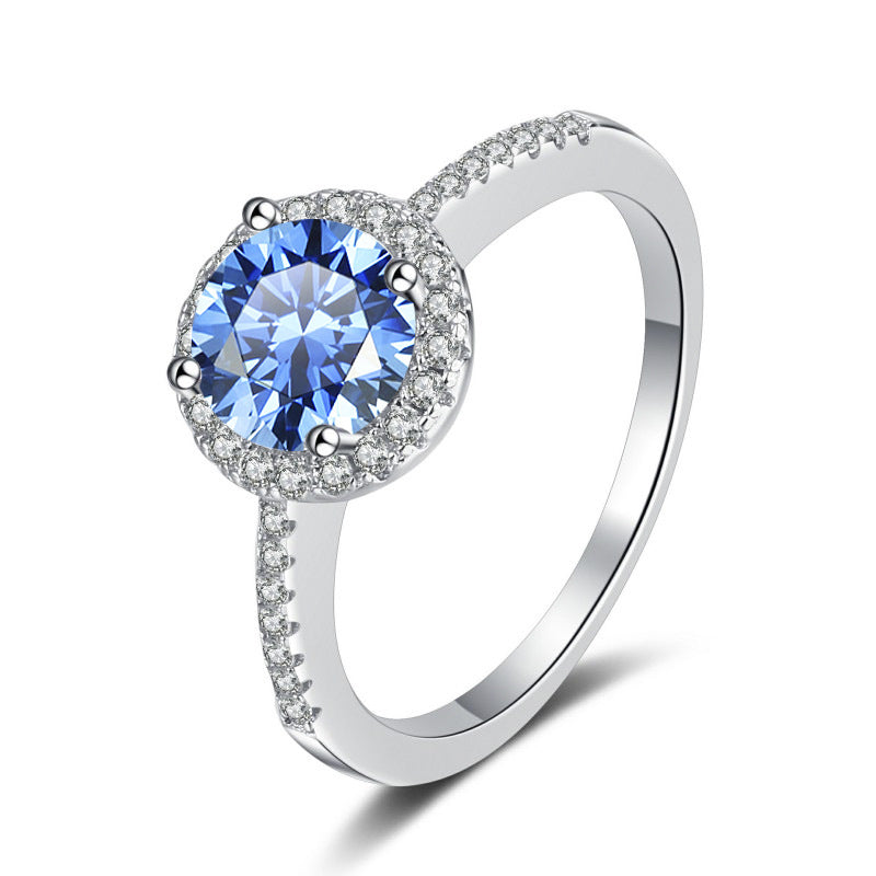 Damen Verlobungsring mit strahlendem gelbem Zirkon und funkelndem Design Shop Nory