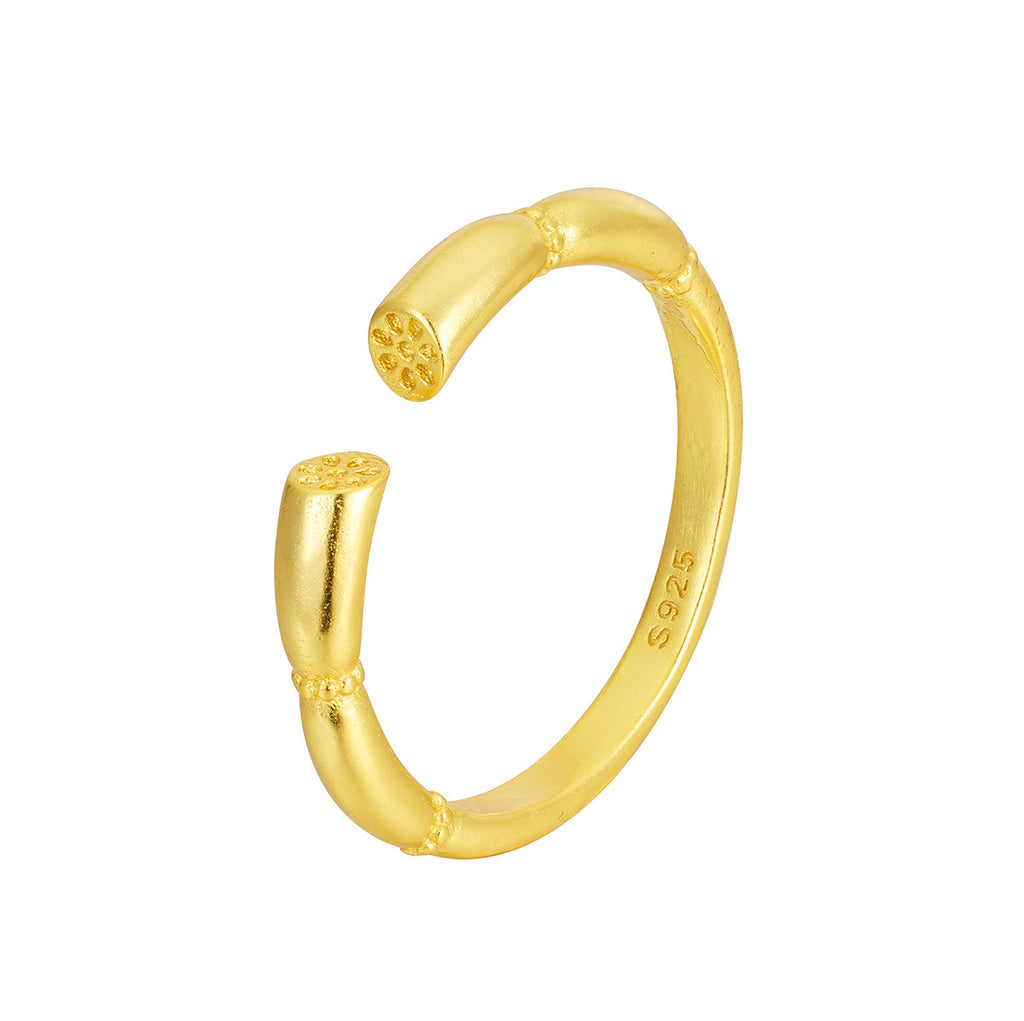 Damen eleganter und zeitgenössischer Ring im Bambusdesign Shop Nory