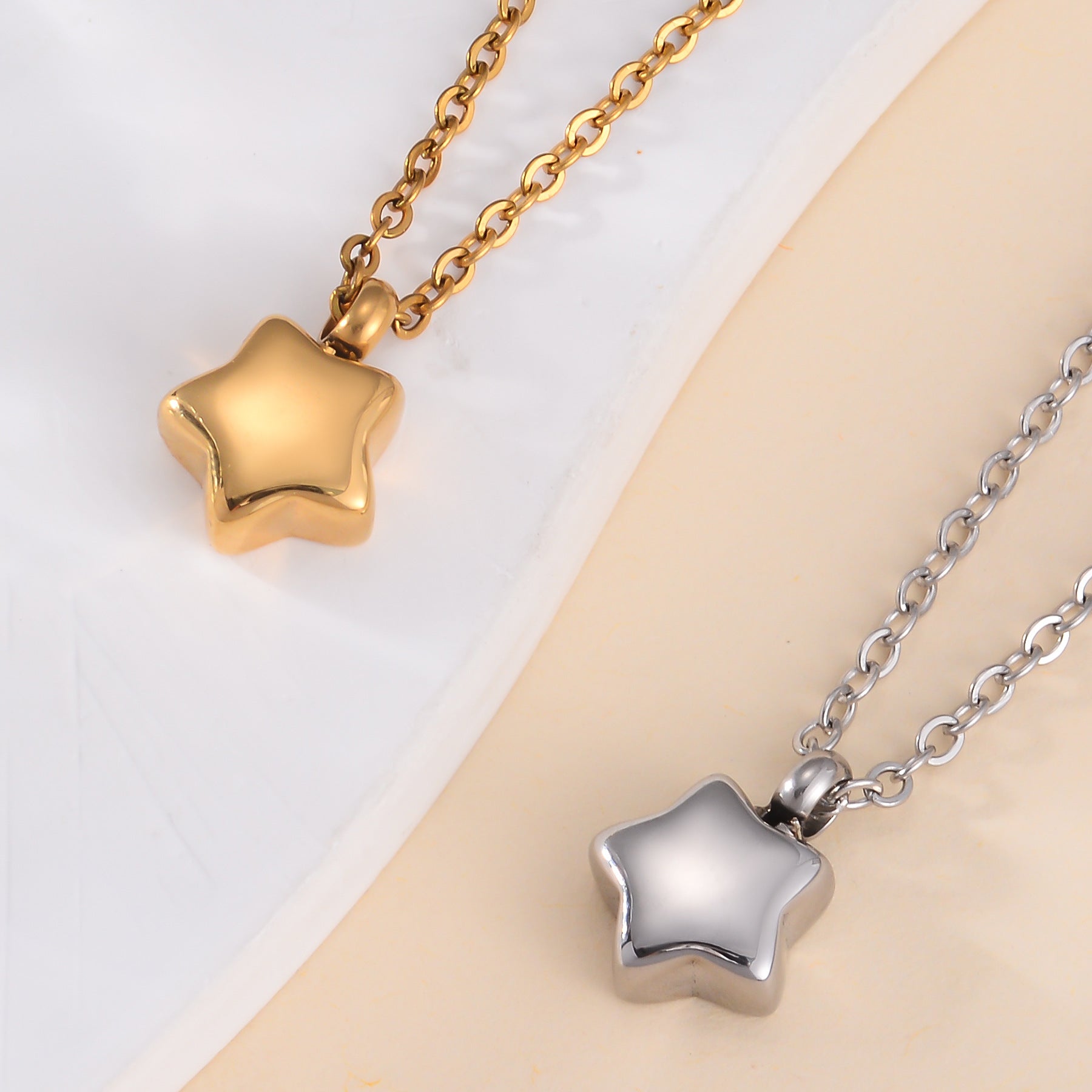 Damen Halskette mit stilvollem Sternanhänger aus hochwertigem Metall Shop Nory