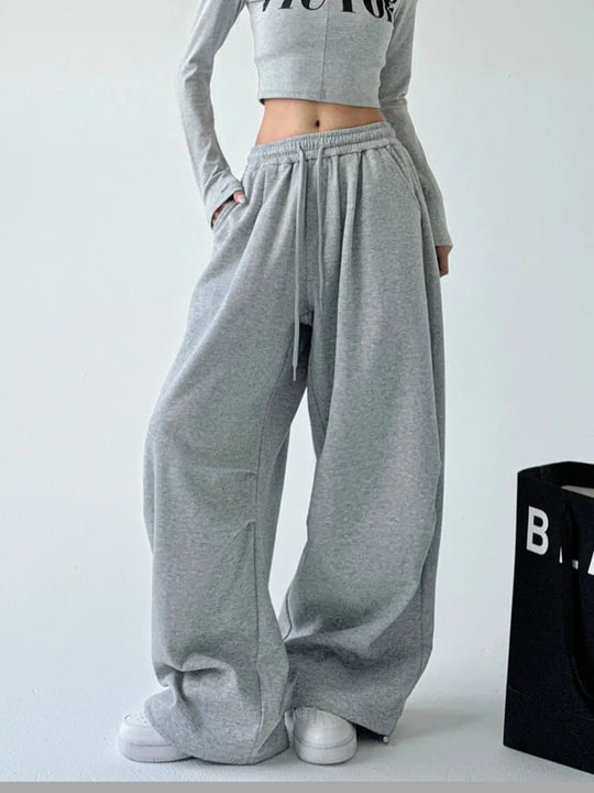 Damen Bequeme weite Jogginghose mit elastischem Bund und praktischen Taschen