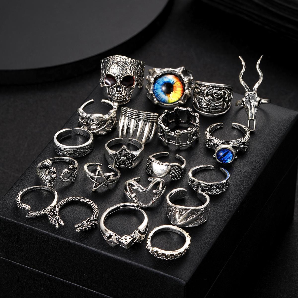 Damen Punk-Ring-Set mit einzigartigen Designs und filigranen Details Shop Nory